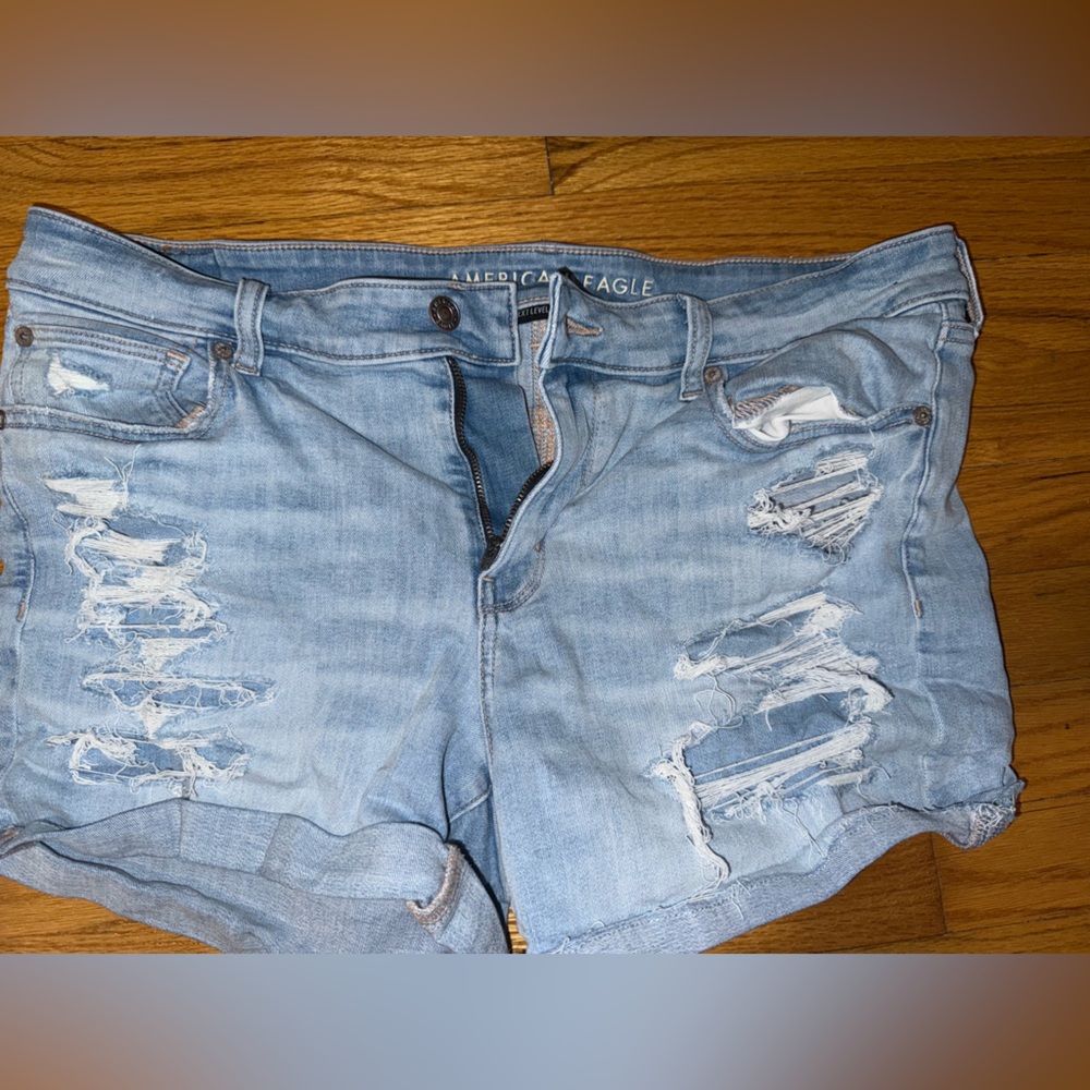 American Eagle Outfitters Light Blue Denim Shorts next level stretch
